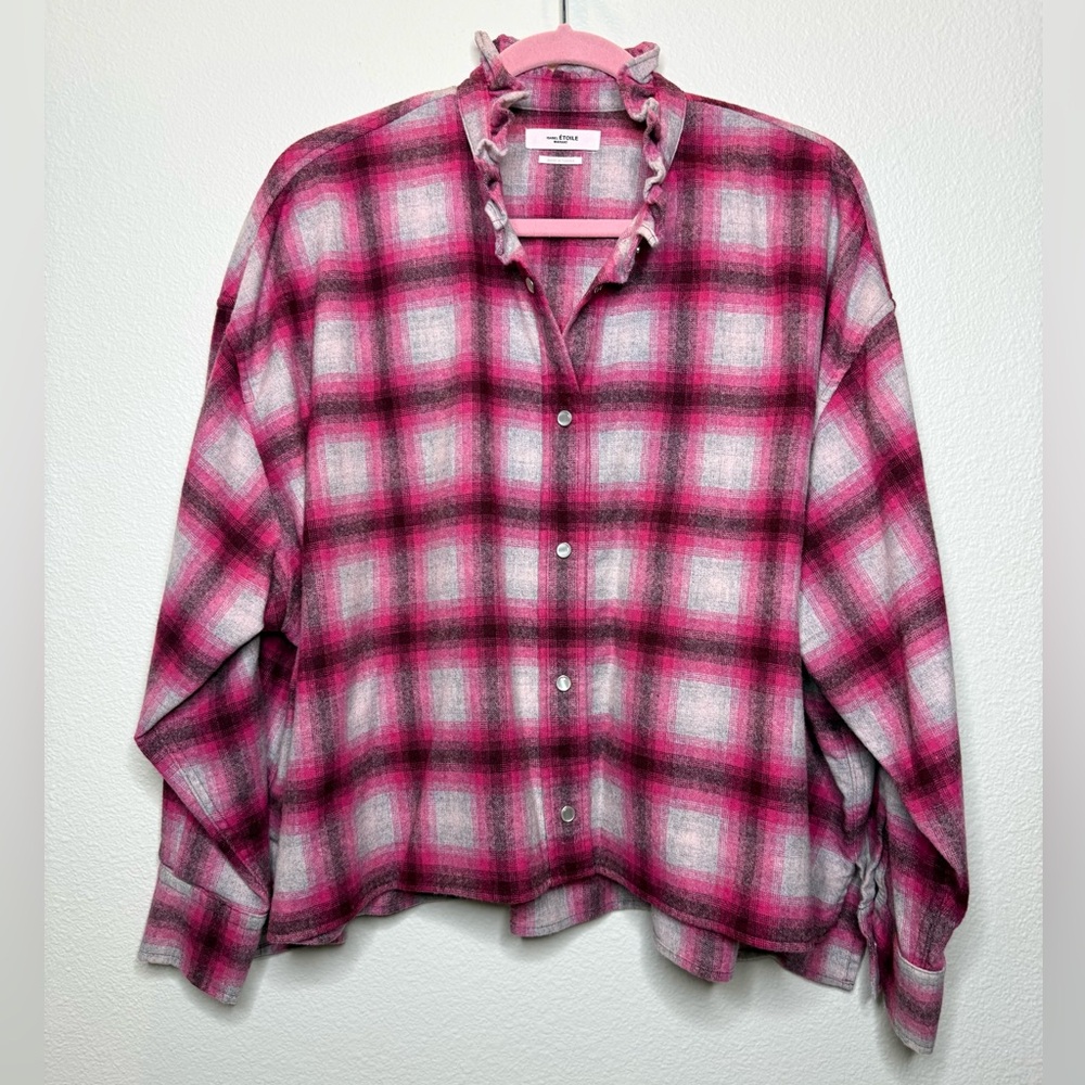 Isabel Marant Pink Flannel Button-Up Shirt